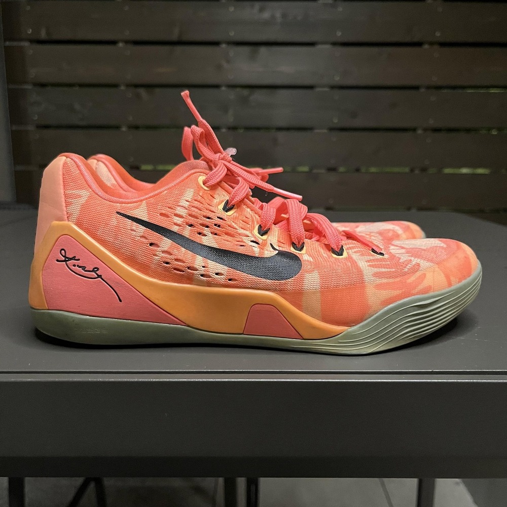 Nike Kobe 9 EM Shoes Mens Size 9 Orange Bright Mango Low Basketball 646701-880